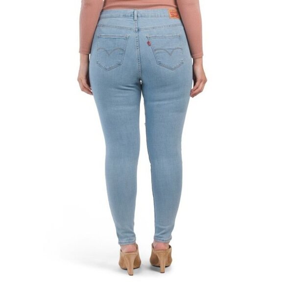 Levis 721 Womens High Rise Light Wash Distressed Skinny Jeans Plus Sz 18W New - Picture 2 of 10